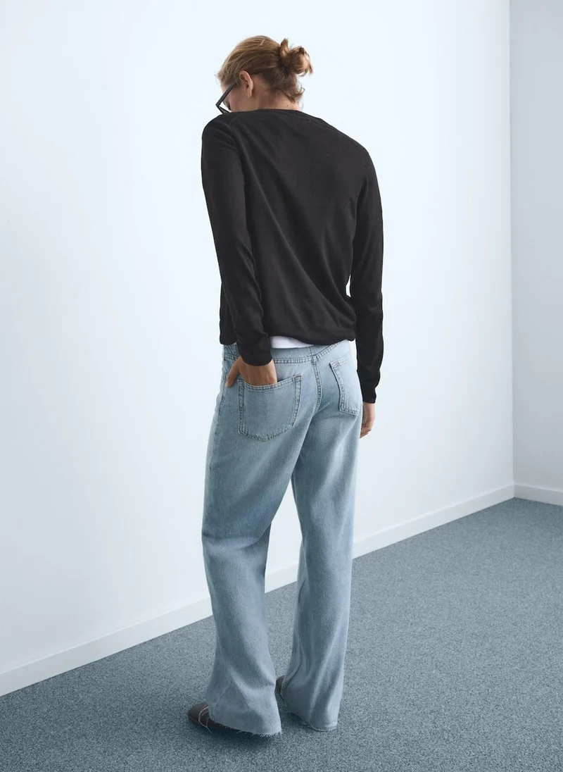 مانجو Danila wide leg high-rise jeans