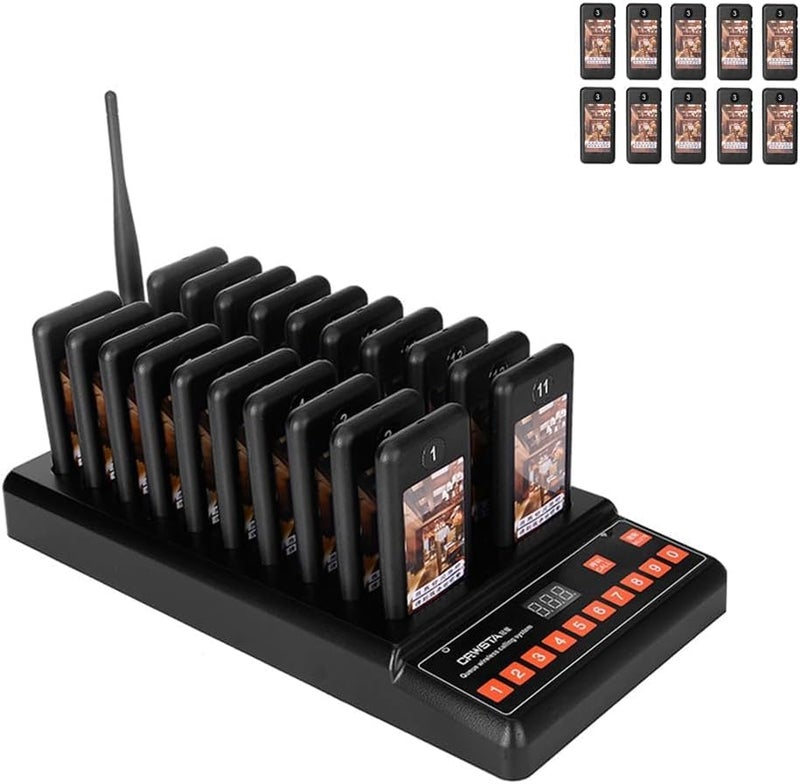30 Pager Buzzer 1 Keypad Caller Queue Number Call Wireless Calling System Queue Call Restaurant Paging System for Restaurant,Church,Nurse,Hospital & Hotel - Image 1