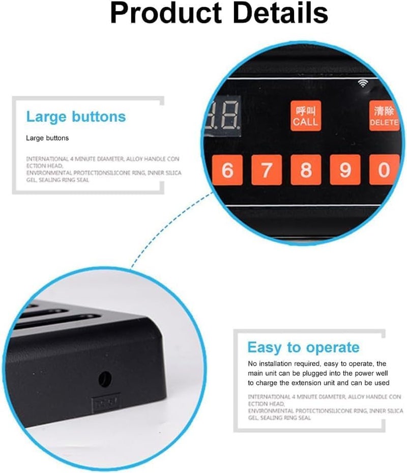 30 Pager Buzzer 1 Keypad Caller Queue Number Call Wireless Calling System Queue Call Restaurant Paging System for Restaurant,Church,Nurse,Hospital & Hotel - Image 4