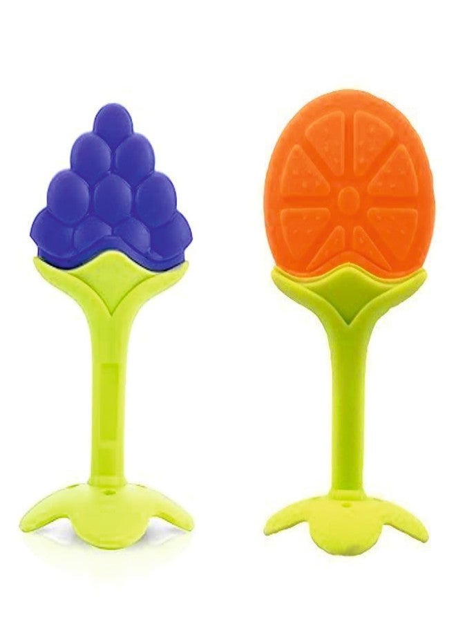 ROFORUF Silicon Baby Teething Toys for Newborn Infant BPA Free Natural Organic Nipple Teethers for Newborn Infant, Babies/Silicone Dental Care Teether (Combo of 2) - Image 1
