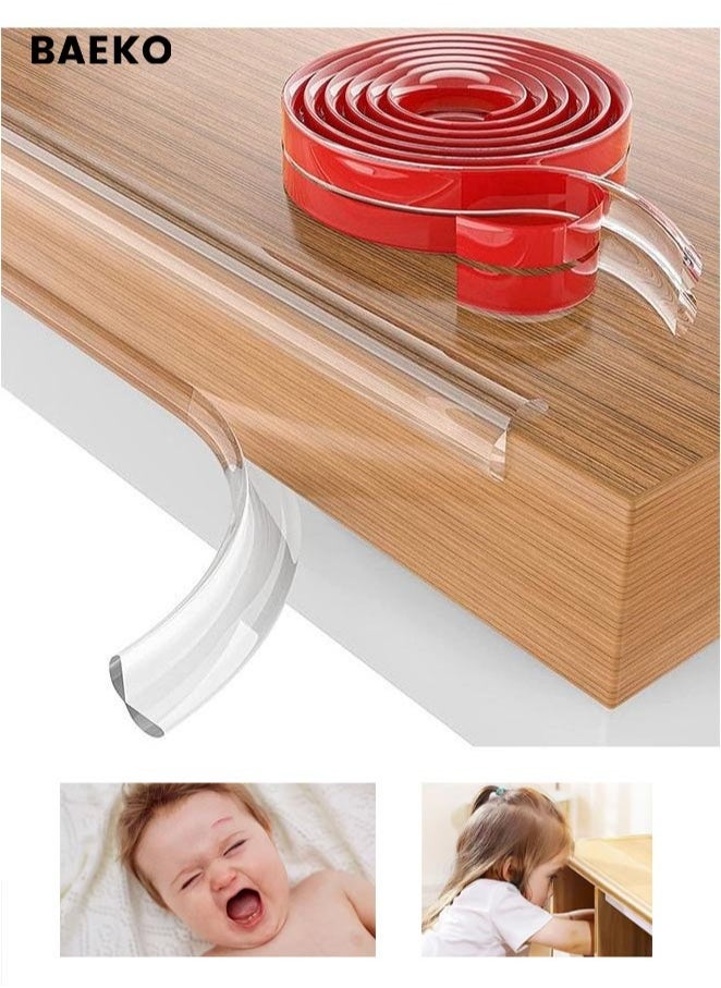 (3Mx1.5CM) Silicone PVC Safety Corner Protector,Edge Protector Strip Clear, Tables Corner Guards Child Safety, Soft Silicone Bumper Strip for Sharp Corners of Cabinets Tables Drawers