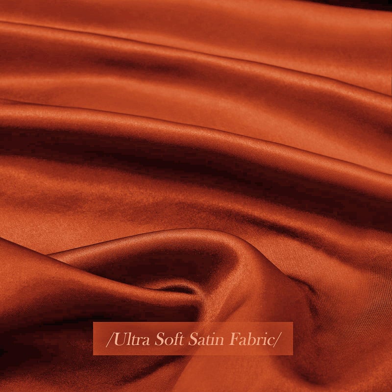 Ersmak Satin Pillowcase Queen Set of 2, 20" x 30" Ultra Soft & Silky Satin Pillow Cases for Hair and Skin, Wrinkle Fade Resistant Pillow Covers with Envelope Closure (Rust Orange) - Image 5
