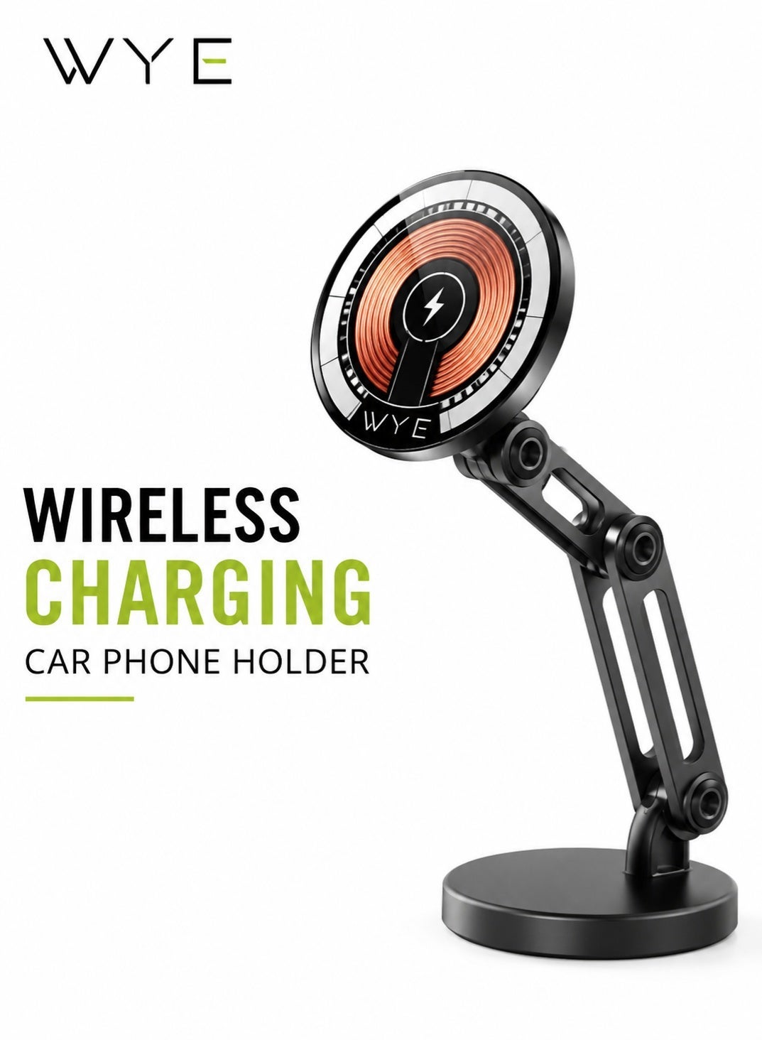 Wireless Charging Car Phone Holder | Dashboard & Windshield Mount | Fast Charging | 360° Rotation | Strong Suction | Universal Compatibility