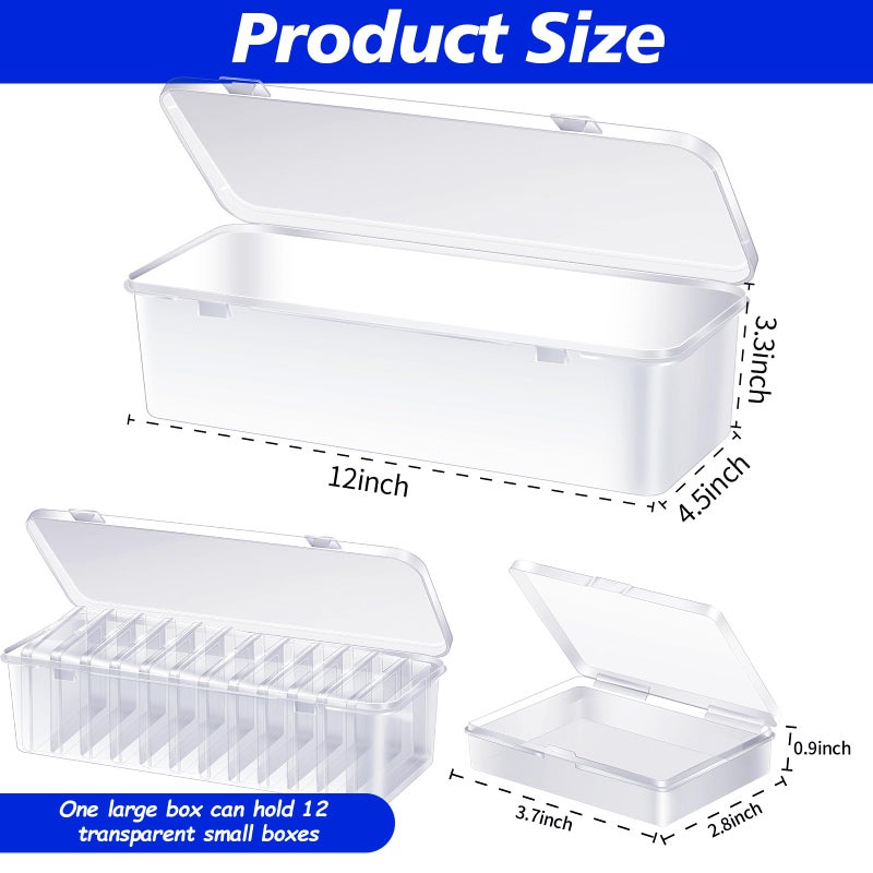 Dcocdeely 12 Pcs Playing Card Box, Clear Trading Card Storage Organizer 3.86 x 2.91 x 0.94 Inch Plastic Card Deck Case Snap Closed Holder Storage Organizer for Gaming Cards, Business Card Storage (12) - Image 2
