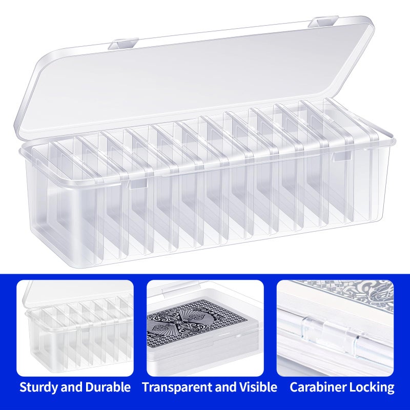 Dcocdeely 12 Pcs Playing Card Box, Clear Trading Card Storage Organizer 3.86 x 2.91 x 0.94 Inch Plastic Card Deck Case Snap Closed Holder Storage Organizer for Gaming Cards, Business Card Storage (12) - Image 3