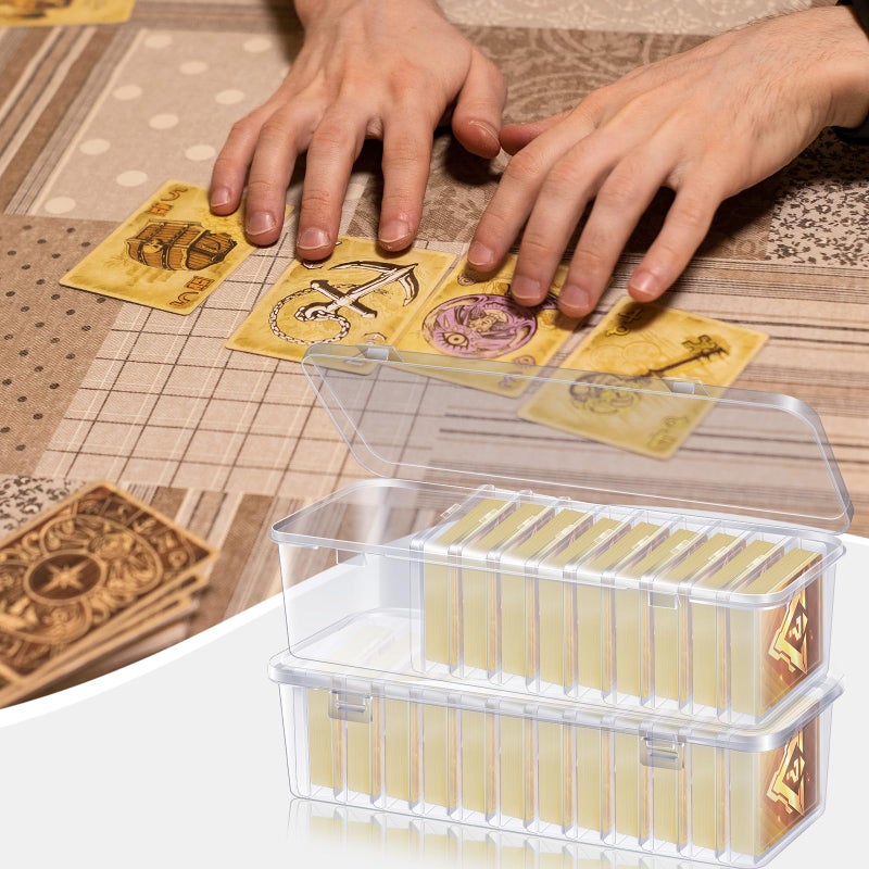 Dcocdeely 12 Pcs Playing Card Box, Clear Trading Card Storage Organizer 3.86 x 2.91 x 0.94 Inch Plastic Card Deck Case Snap Closed Holder Storage Organizer for Gaming Cards, Business Card Storage (12) - Image 5