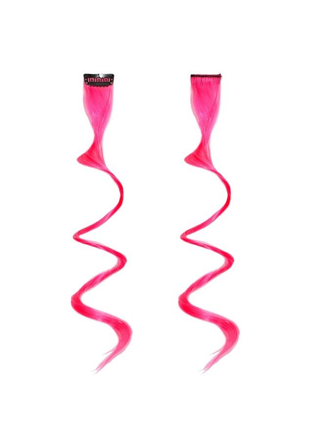 Rapidsflow Colored Hair Streak/Hair Extensions For Women And Girls Real Hair For Highlighting (Set Of 6Pc) (Curly Pink) - Image 3