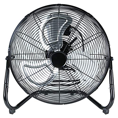 Simple Deluxe 18 Inch 3-Speed High Velocity Heavy Duty Metal Industrial Floor Fans Oscillating Quiet for Home Commercial, Residential, and Greenhouse Use, Outdoor/Indoor, Black - Image 1
