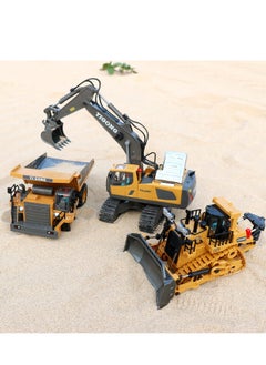 XiuWoo Rc Bulldozer Toys for Boys,Construction Remote Control Bulldozer with Metal bulldozing Shovel Lights/Sounds for Kids Boys, yellow  - Image 4