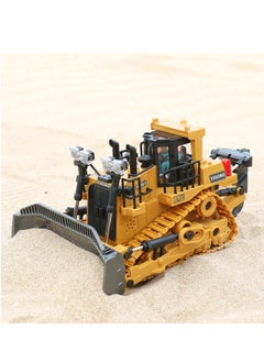 XiuWoo Rc Bulldozer Toys for Boys,Construction Remote Control Bulldozer with Metal bulldozing Shovel Lights/Sounds for Kids Boys, yellow  - Image 5