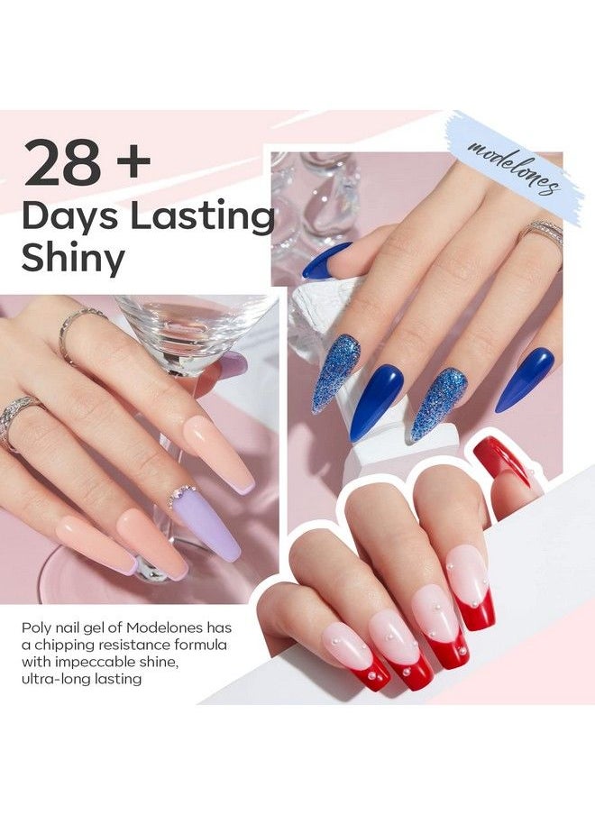 modelones - Poly Nail Extension Gel Kit 12 Colors Modern Muse Collection Poly Nail Gel Set All Seasons Colors Nude Gray Pink Blue Glitter Builder Nail Gel French Manicure Diy At Home Beauty Gifts For Women - Image 1