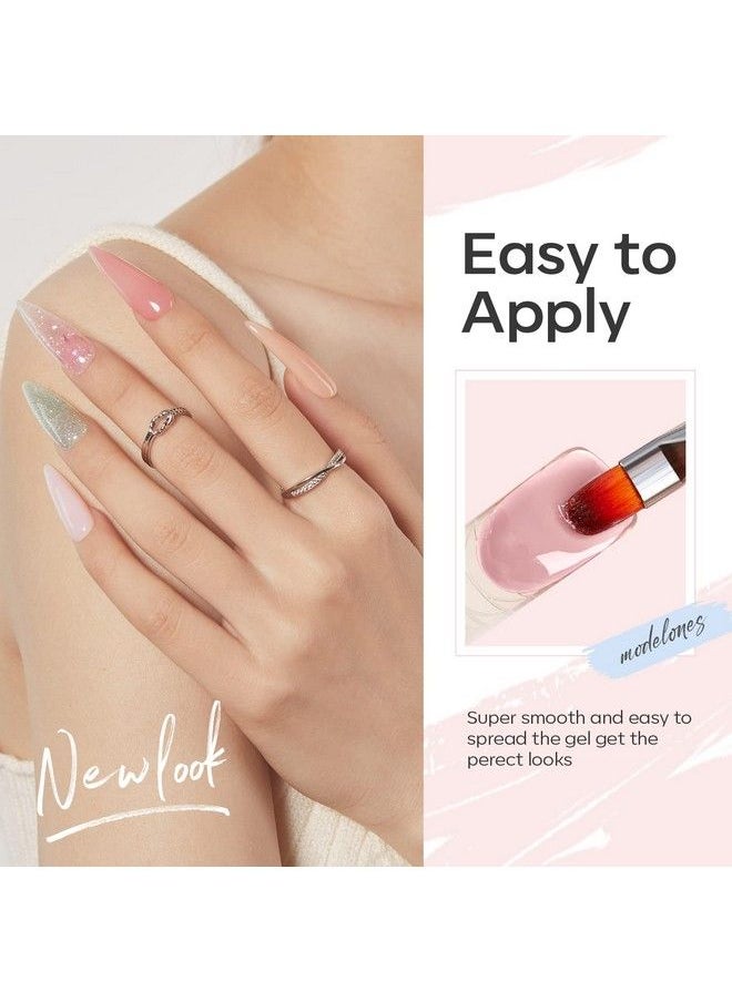 modelones - Poly Nail Extension Gel Kit 12 Colors Modern Muse Collection Poly Nail Gel Set All Seasons Colors Nude Gray Pink Blue Glitter Builder Nail Gel French Manicure Diy At Home Beauty Gifts For Women - Image 1