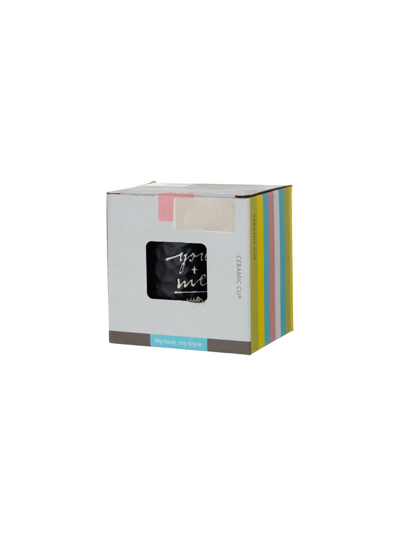 Dania - White and black porcelain mug, sheep decor with lid - Image 1