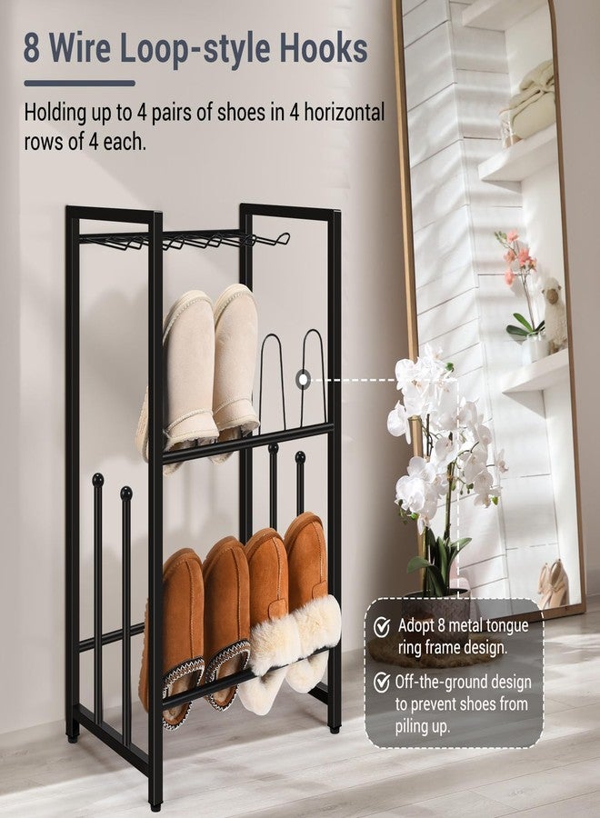 GADFISH Free Standing Shoe Racks, Vertical Boot Rack, Black Metal Boot Storage Organizer Tall Boots Organizer for Closet, Entryway, Shoe Rack for Boots, Sneakers, Fit 8 Pairs - Image 4