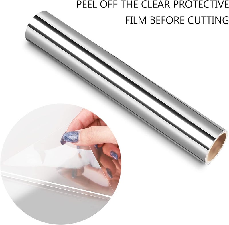 TECKWRAP Chrome Silver Adhesive Craft Vinyl Roll 1ftx5ft - Image 1