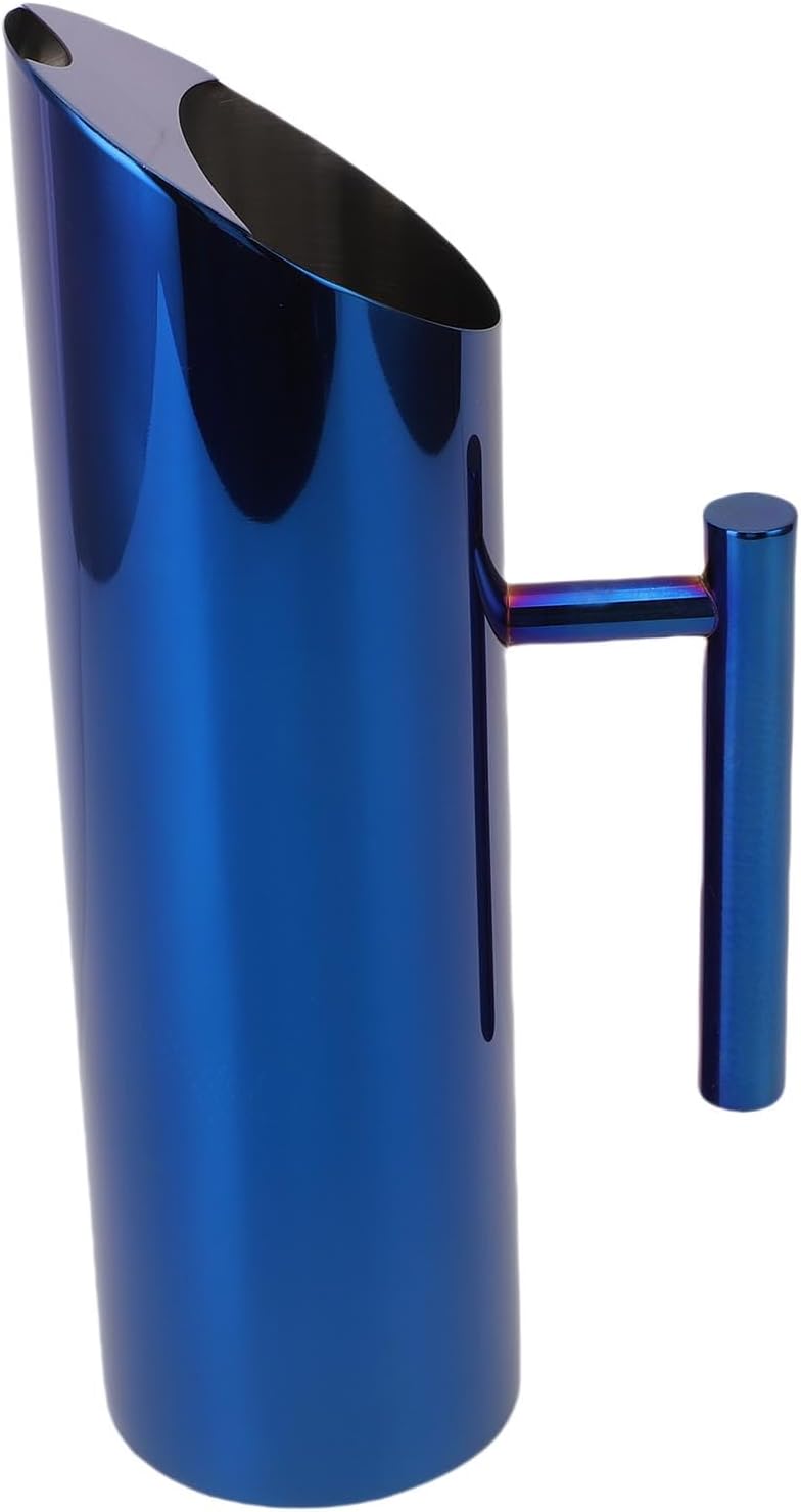 Fabater Stainless Steel Water Pitcher, 1.5L 304 Stainless Steel Metal Pitcher with Spill Proof Spout, Carafe for Iced Tea, Beverage, Juice, Coffee, Milk (Blue) - Image 1