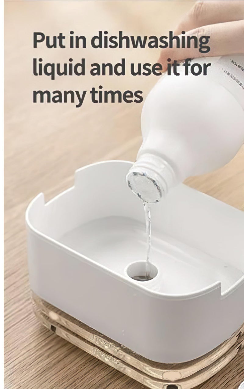 Oslen Plastic 2 in 1 Soap Dispenser for Kitchen with Sponge Holder 400 Ml,Hollow Design,Durable&Smooth Body Sink Dish Washing Soap Dispenser Set Sponge Holder Kitchen Sink Accessories Items (Multi) - Image 3