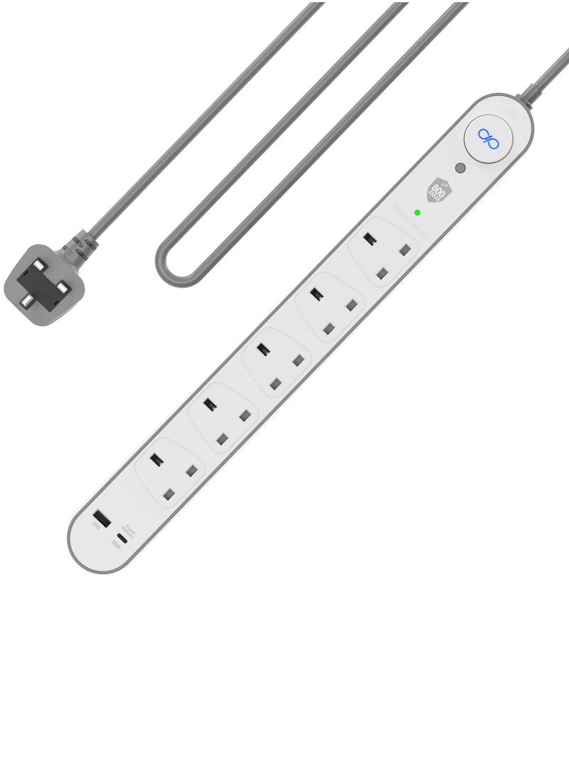 FORCE - Force Power Lite Surge Protector Power Strip, USB-C PD & USB Ports, extension - Image 1