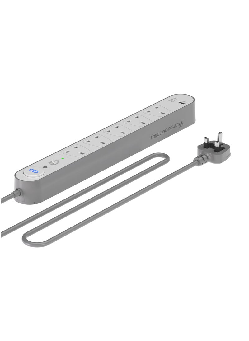 FORCE - Force Power Lite Surge Protector Power Strip, USB-C PD & USB Ports, extension - Image 1