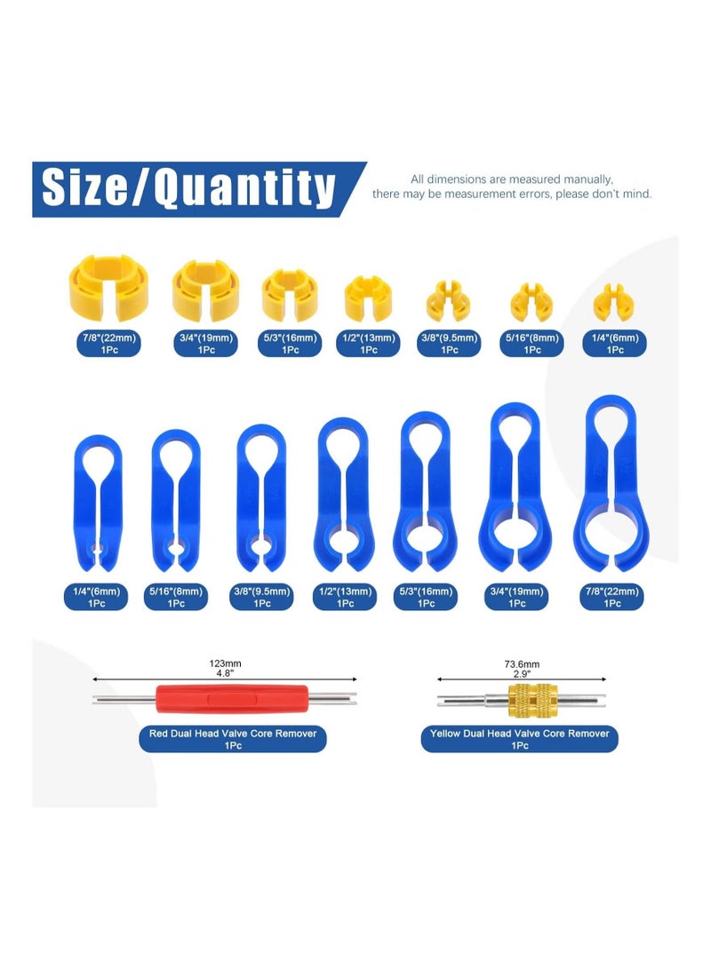 16Pcs Car Fuel Line Disconnect Removal Tool With Valve Core Remover Tool Kit Compatible With Most Ford/GM/Chrysler/Mazda For AC Fuel Line And Transmission Oil Cooler Line - Image 3