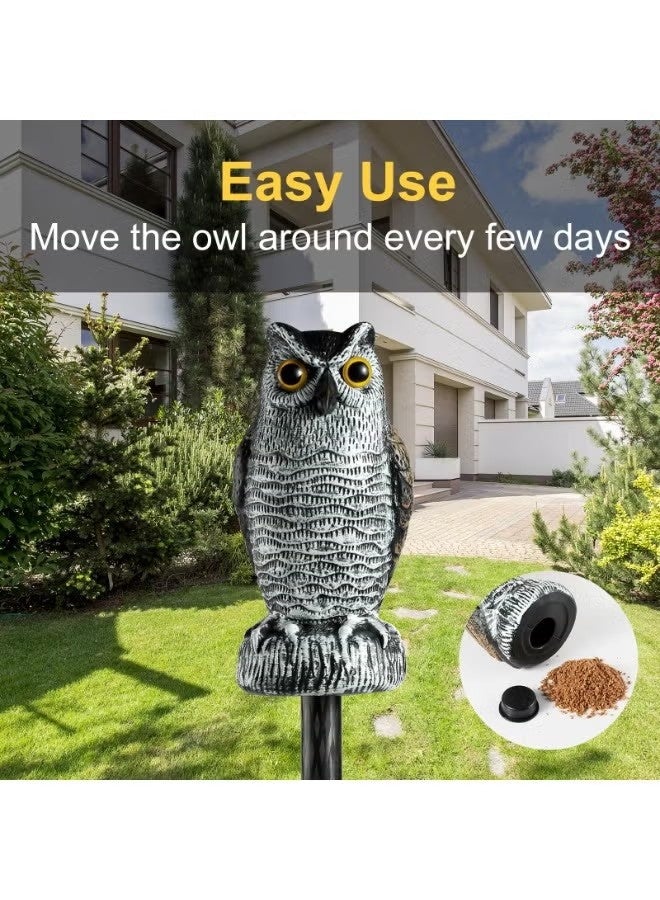 كن واحدًا مزيفة القرن البومة الطيور مخيف الخداع، البلاستيك البومة الطيور الردعات، للفناء الحديقة في الهواء الطلق - Image 5