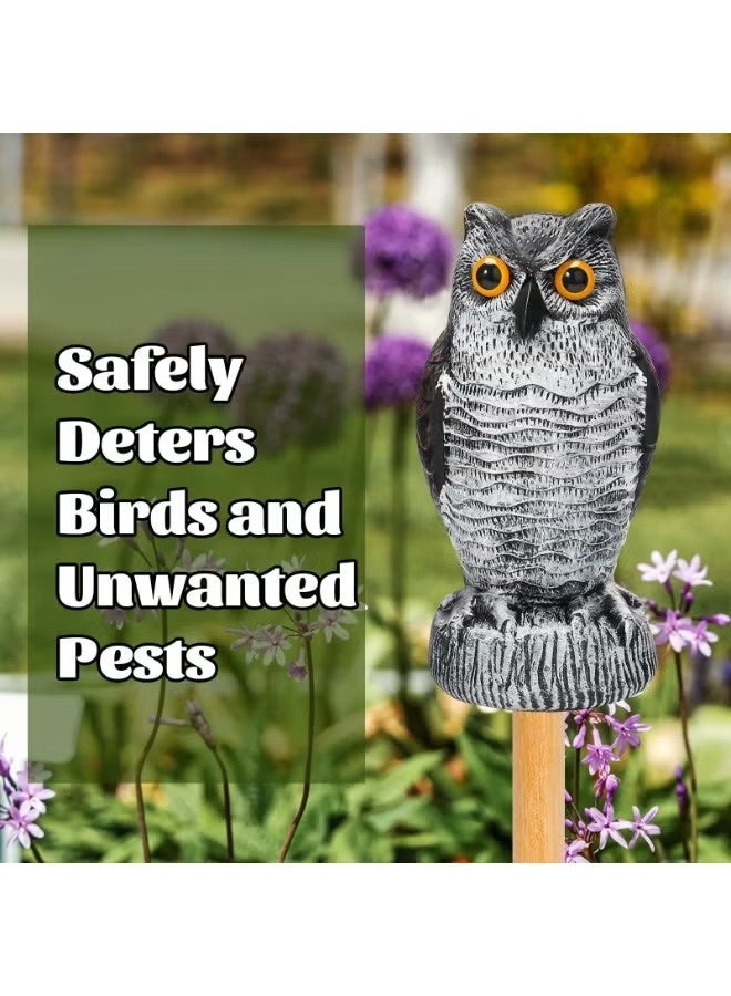 كن واحدًا مزيفة القرن البومة الطيور مخيف الخداع، البلاستيك البومة الطيور الردعات، للفناء الحديقة في الهواء الطلق - Image 3