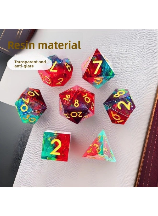 Epoxy DND Table Dungeons And Dragons COC Run TRPG Kulukards Dice Dice Gango Suit-Color:Pink + Copper Foil Silver Lettering - Image 4