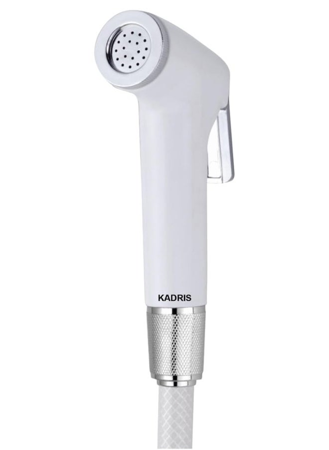 KADRIS 3 Pcs Hana Bidet Toilet Spray Gun Set SA-1117, Handheld Bidet Sprayer Shattaf with flexible PVC Hose Toilet Water Sprayer, Silver  - Image 1