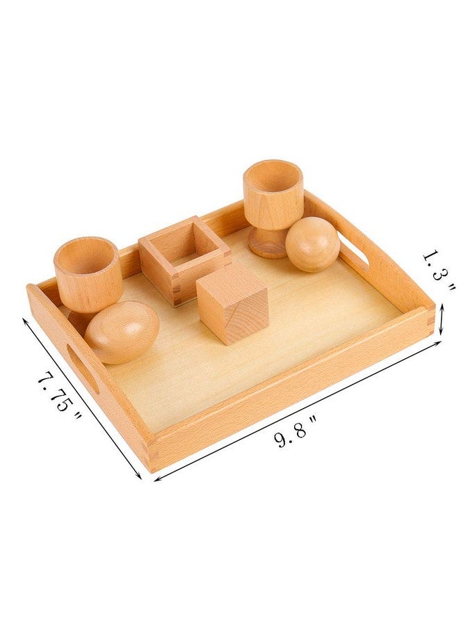 Kghios Montessori 3D Object Fitting Exercise with Tray Ball Egg with Cup and Cube with Box Montessori Infant Toys Materials for Toddlers Babies - Image 2