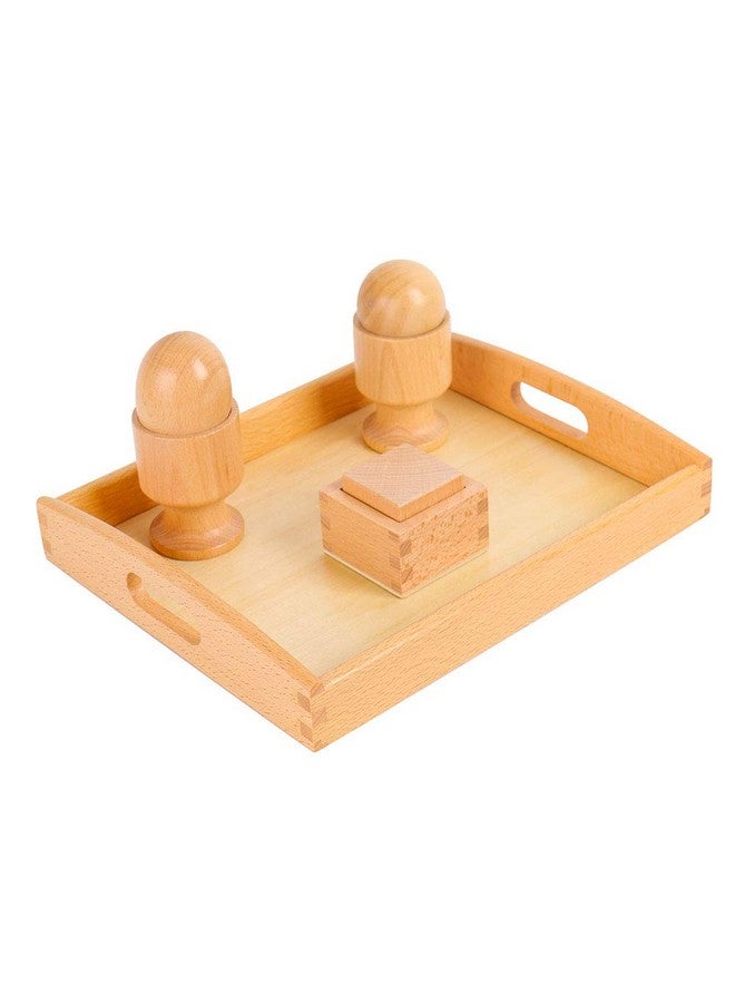 Kghios Montessori 3D Object Fitting Exercise with Tray Ball Egg with Cup and Cube with Box Montessori Infant Toys Materials for Toddlers Babies - Image 1
