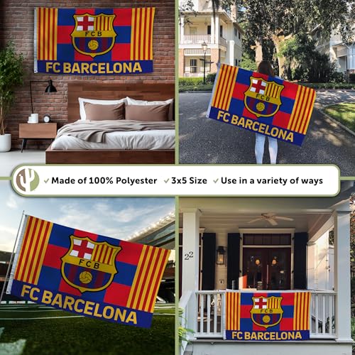 Desert Cactus FC Barcelona Flag Barça Barca Football Futbol Soccer 100% Polyester Indoor Outdoor 3x5 feet Baner (Flag G) - Image 3
