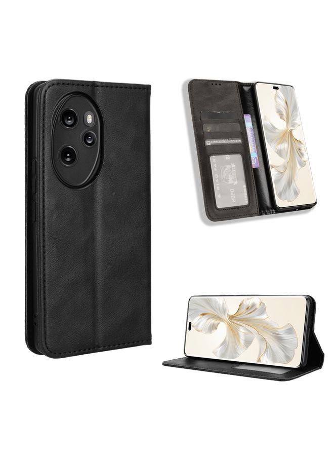 اس-توب جراب لهاتف Honor 100 Pro 5G مصنوع من الجلد بمشبك مغناطيسي بتصميم كلاسيكي - Image 1