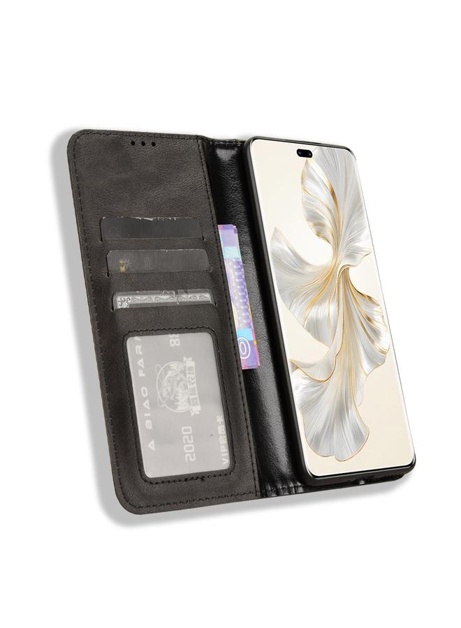 اس-توب جراب لهاتف Honor 100 Pro 5G مصنوع من الجلد بمشبك مغناطيسي بتصميم كلاسيكي - Image 4