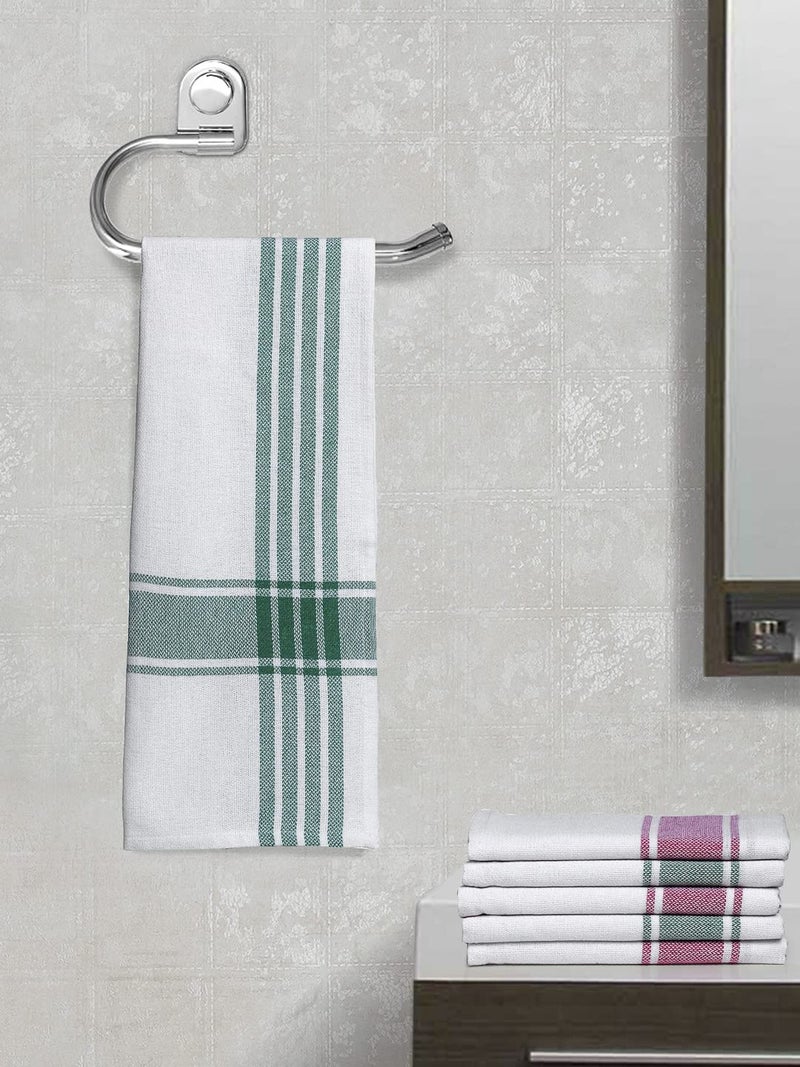 Arrabi Multi Stripes Handwoven Cotton Hand Towel (Set of 6) | ARHT-1015-1017-x6 - Image 1