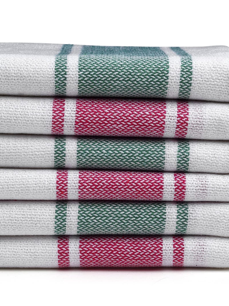 Arrabi Multi Stripes Handwoven Cotton Hand Towel (Set of 6) | ARHT-1015-1017-x6 - Image 2