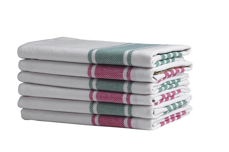 Arrabi Multi Stripes Handwoven Cotton Hand Towel (Set of 6) | ARHT-1015-1017-x6 - Image 4