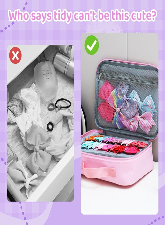 Fruobeyla Bow Organizer for Girls, Bows Holder for Girls Hair, Pink Unicorn Bow Case Organizer for Toddler Baby Girl Hair Accessories for Claw Clip (Unicorn) - Image 4