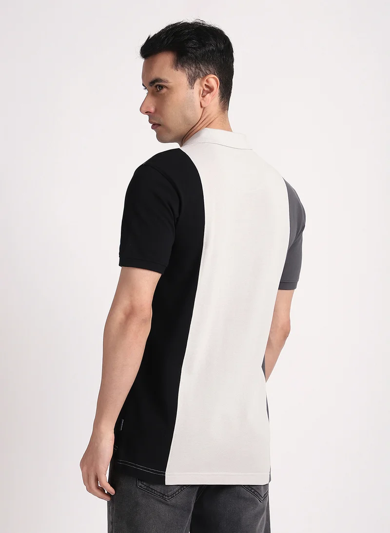 BEVERLY HILLS POLO CLUB Logo Colorblock Polo