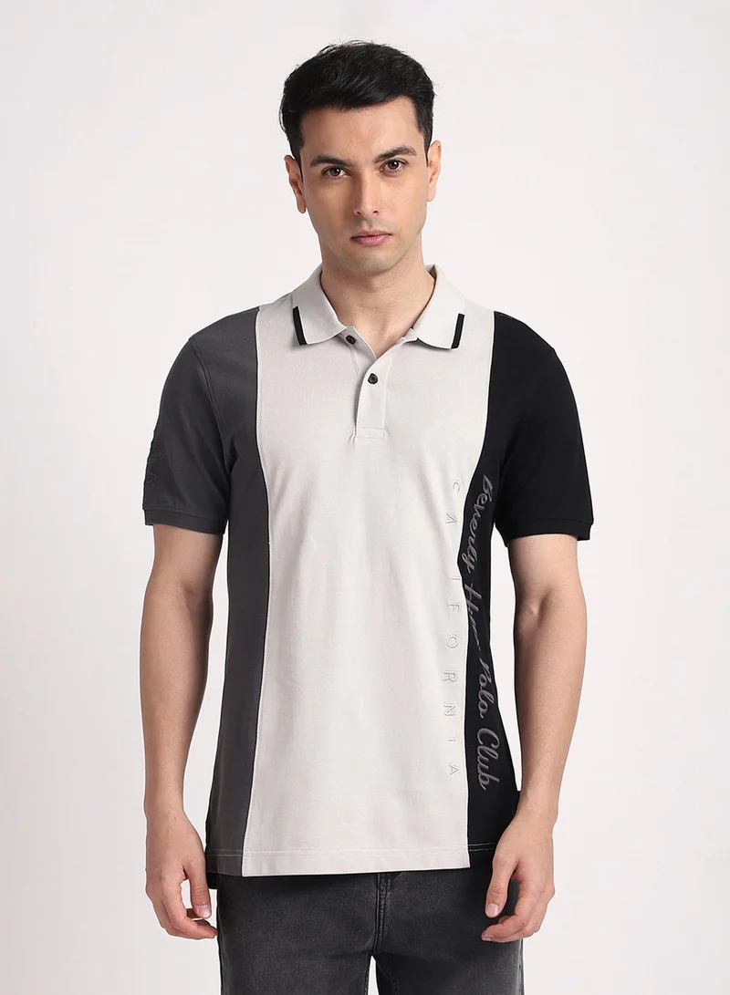 BEVERLY HILLS POLO CLUB Logo Colorblock Polo