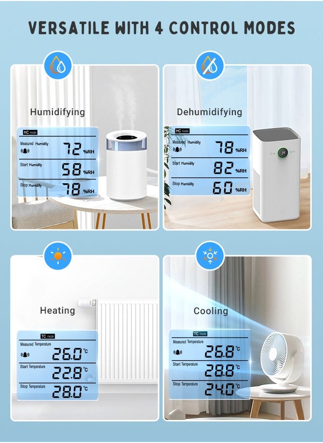 INKBIRDPLUS Temperature and Humidity Controller, Heating Cooling Thermostat, Humidifying Dehumidifying Controller, Temperature Humidity Alarms, Ideal For Greenhouses, Reptiles, Incubators, Home Brewing