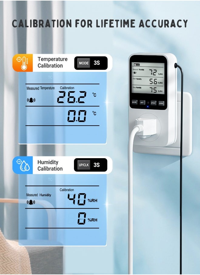 INKBIRDPLUS Temperature and Humidity Controller, Heating Cooling Thermostat, Humidifying Dehumidifying Controller, Temperature Humidity Alarms, Ideal For Greenhouses, Reptiles, Incubators, Home Brewing