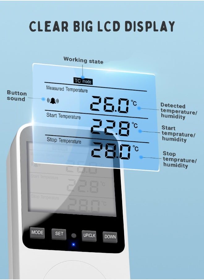 INKBIRDPLUS Temperature and Humidity Controller, Heating Cooling Thermostat, Humidifying Dehumidifying Controller, Temperature Humidity Alarms, Ideal For Greenhouses, Reptiles, Incubators, Home Brewing
