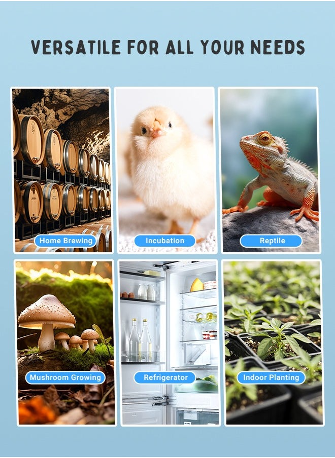 INKBIRDPLUS Temperature and Humidity Controller, Heating Cooling Thermostat, Humidifying Dehumidifying Controller, Temperature Humidity Alarms, Ideal For Greenhouses, Reptiles, Incubators, Home Brewing