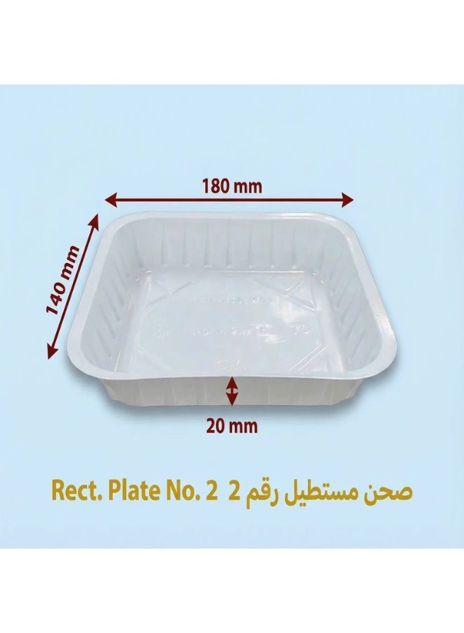 Ritco Carton Of Rectangular Plastic Plates, Size 2 (1000 Plates/Carton) - Image 4