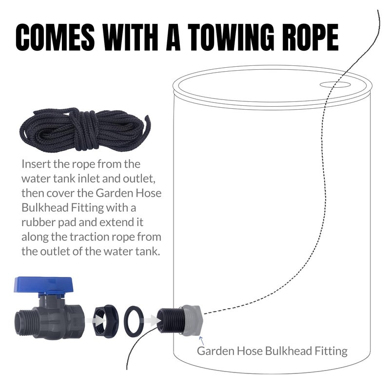 Vtenyeo PVC Rain Barrel Spigot Kit 2 Pack 3/4" GHT Bulkhead Fitting with PVC Ball Valve Leak-Proof Tank Faucet for Rain Barrel, Water Tank & Container Drain - Image 4