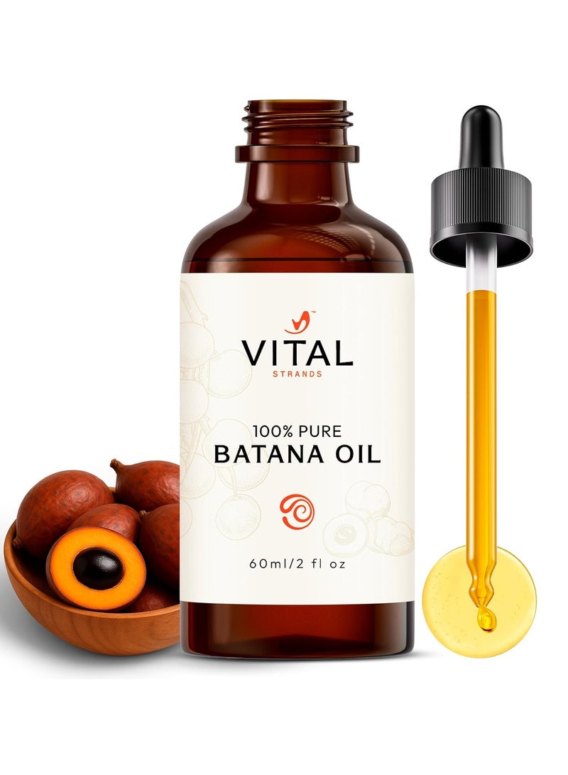 VITAL 100% Organic Batana Oil for Hair Growth - Strengthens Hair, Reduces Breakage, Enhances Shine - Raw and Pure, Non-Greasy - No Silicones, Sulfates, or Parabens - All Hair Types - 60ml - Image 1