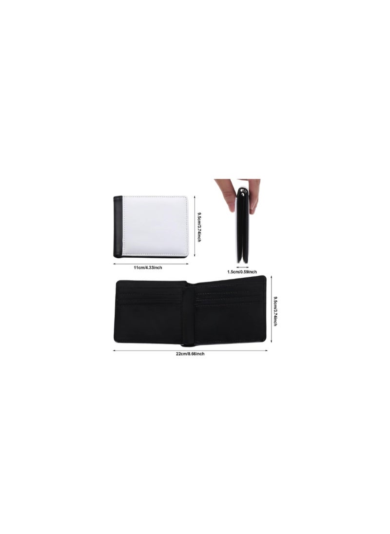Kalon - 2 Pieces Sublimation Heat Transfer Card Holder Multi-Card Wallet Brown and White for Men and Women Gift, Office Work, Travel Wallet - Image 1