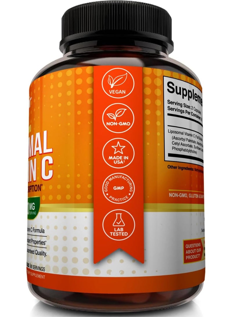 NutriFlair Liposomal Vitamin C, 1700mg - 180 Vegetable Capsules  - Image 4