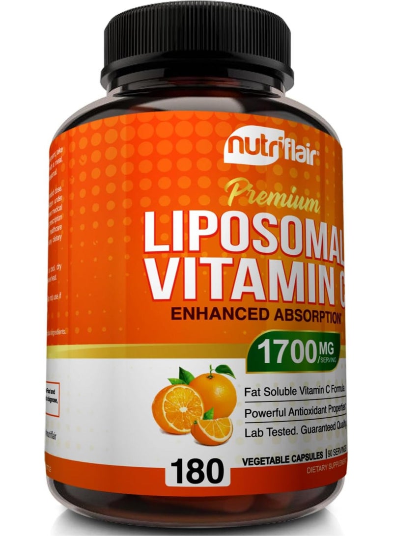 NutriFlair Liposomal Vitamin C, 1700mg - 180 Vegetable Capsules  - Image 3