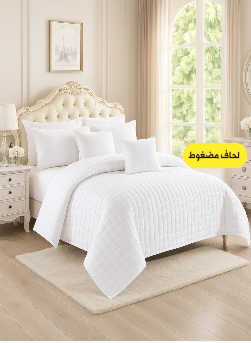 مون مفرش سرير مايكروفايبر مضغوط 6 قطع – طقم لحاف نوم ناعم وخفيف بتصميم أنيق – طقم مفارش سرير مزدوج نفرين – يناسب سريرمقاس 200×200 سم - Image 1